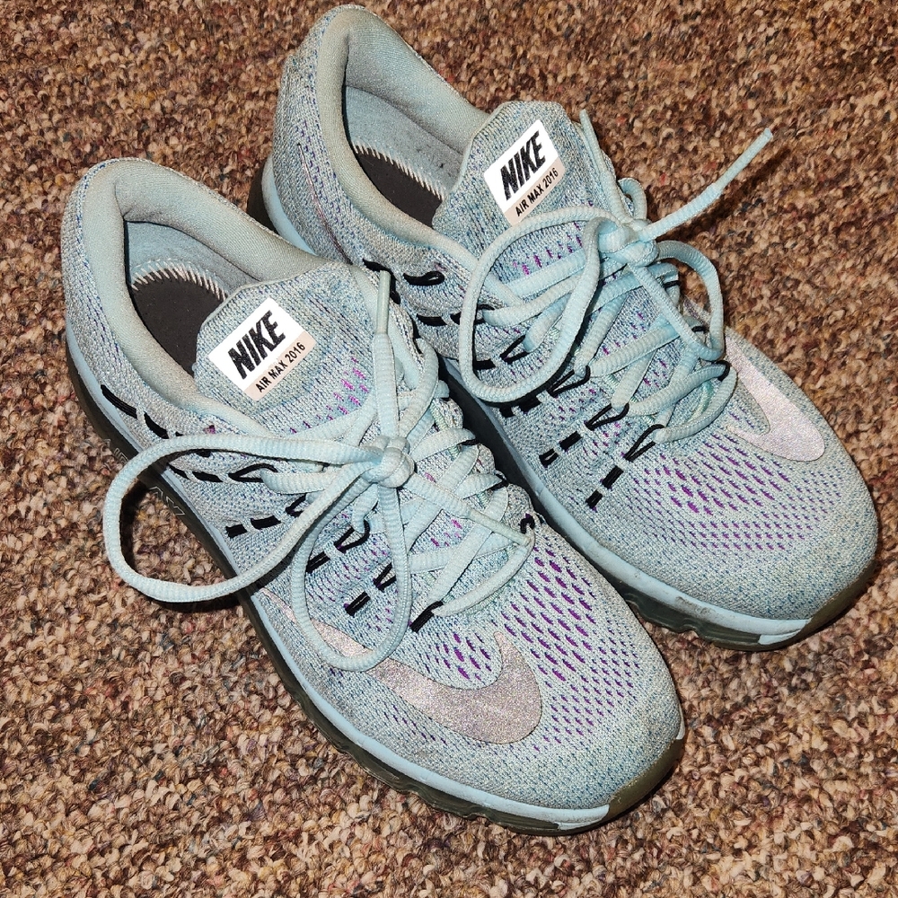 Nike Women's Light Blue and Purple Sneakers